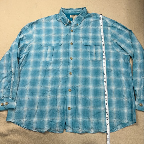Duluth Trading Shirt Mens 2XL Blue Check Button Up Armachillo Vented Fishing - Picture 2 of 8